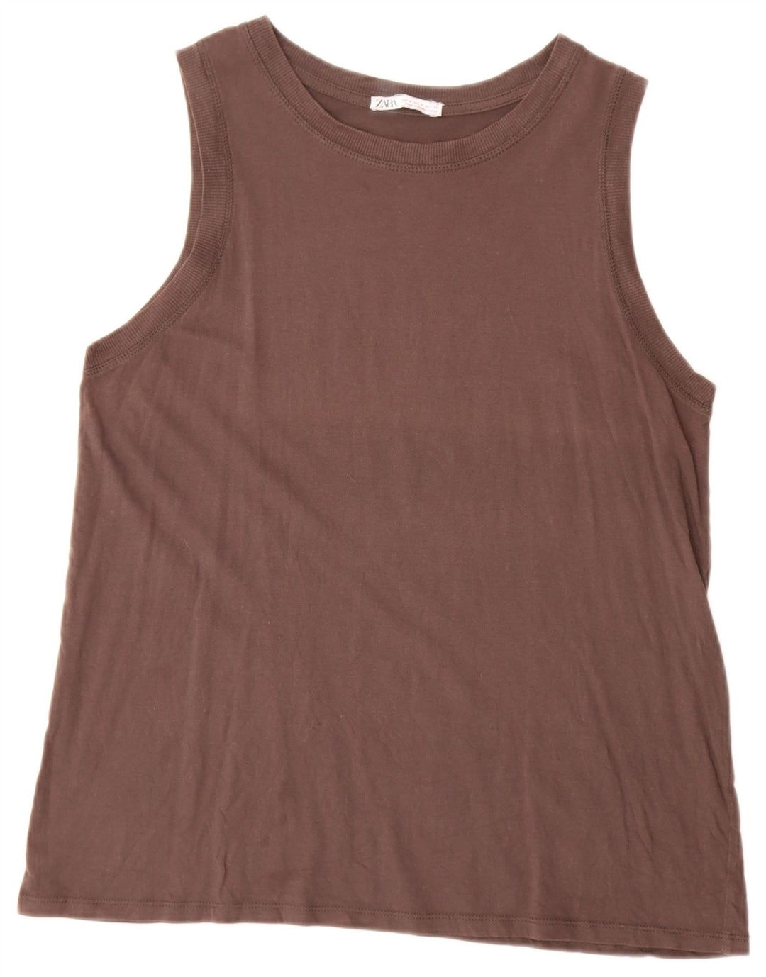 Canotta Donna Zara UK 14 Marrone Medio