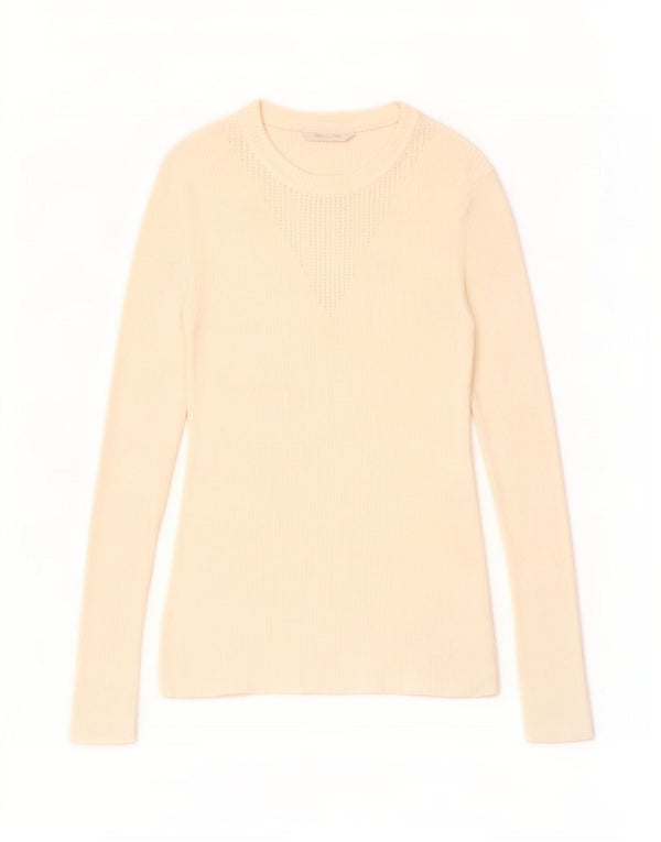 Top da donna a maniche lunghe Hugo Boss UK 12 medio bianco sporco