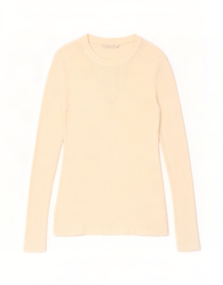 Top da donna a maniche lunghe Hugo Boss UK 12 medio bianco sporco