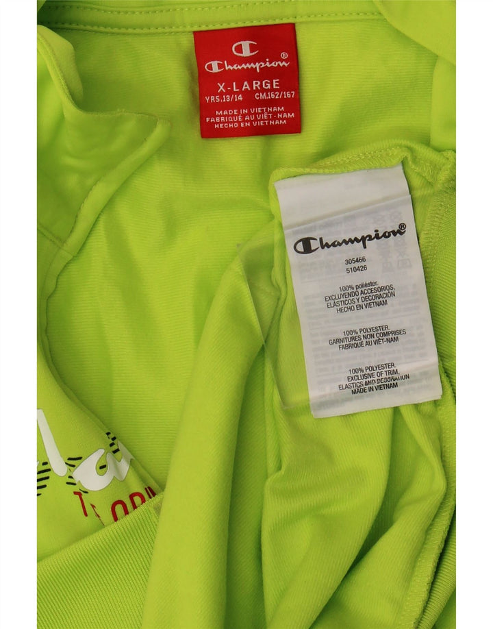 Giacca da tuta grafica Champion da ragazzo 13-14 anni XL verde poliestere