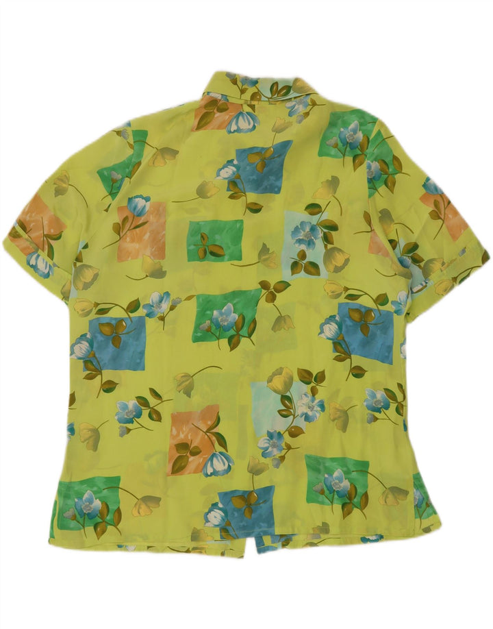 CHERIE Camicetta da donna a maniche corte trasparente IT 48 XL Verde floreale