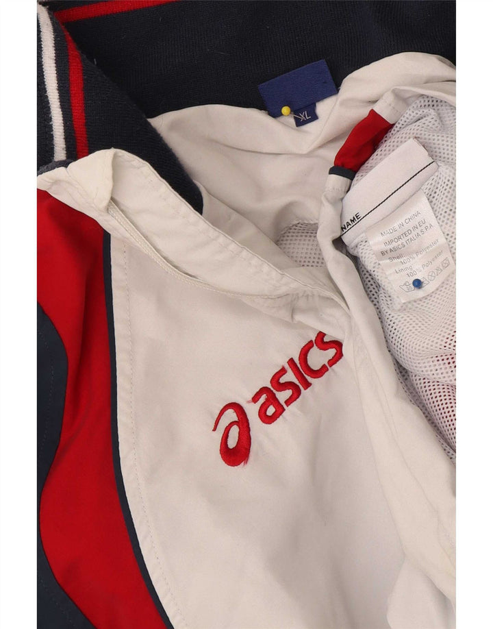 Giacca da ginnastica grafica da uomo Asics XL in poliestere color block bianco