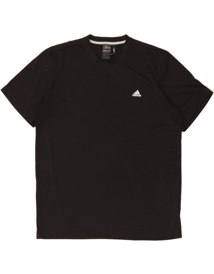 ADIDAS Mens Climalite T-Shirt Top Large Black Polyester Vintage Adidas and Second-Hand Adidas from Messina Hembry 