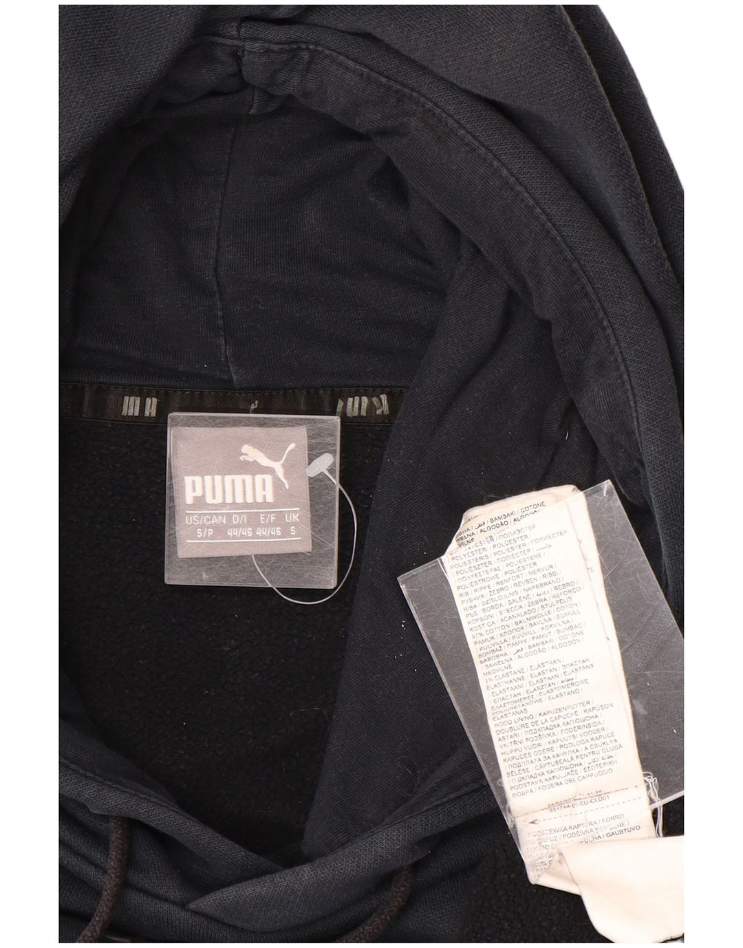 PUMA Mens Hoodie Jumper Small Navy Blue Cotton