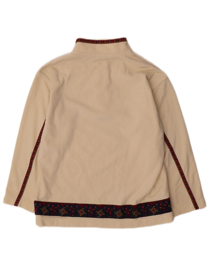 Maglione in pile da donna Fila con bottoni e collo IT 44 Beige medio Fair Isle