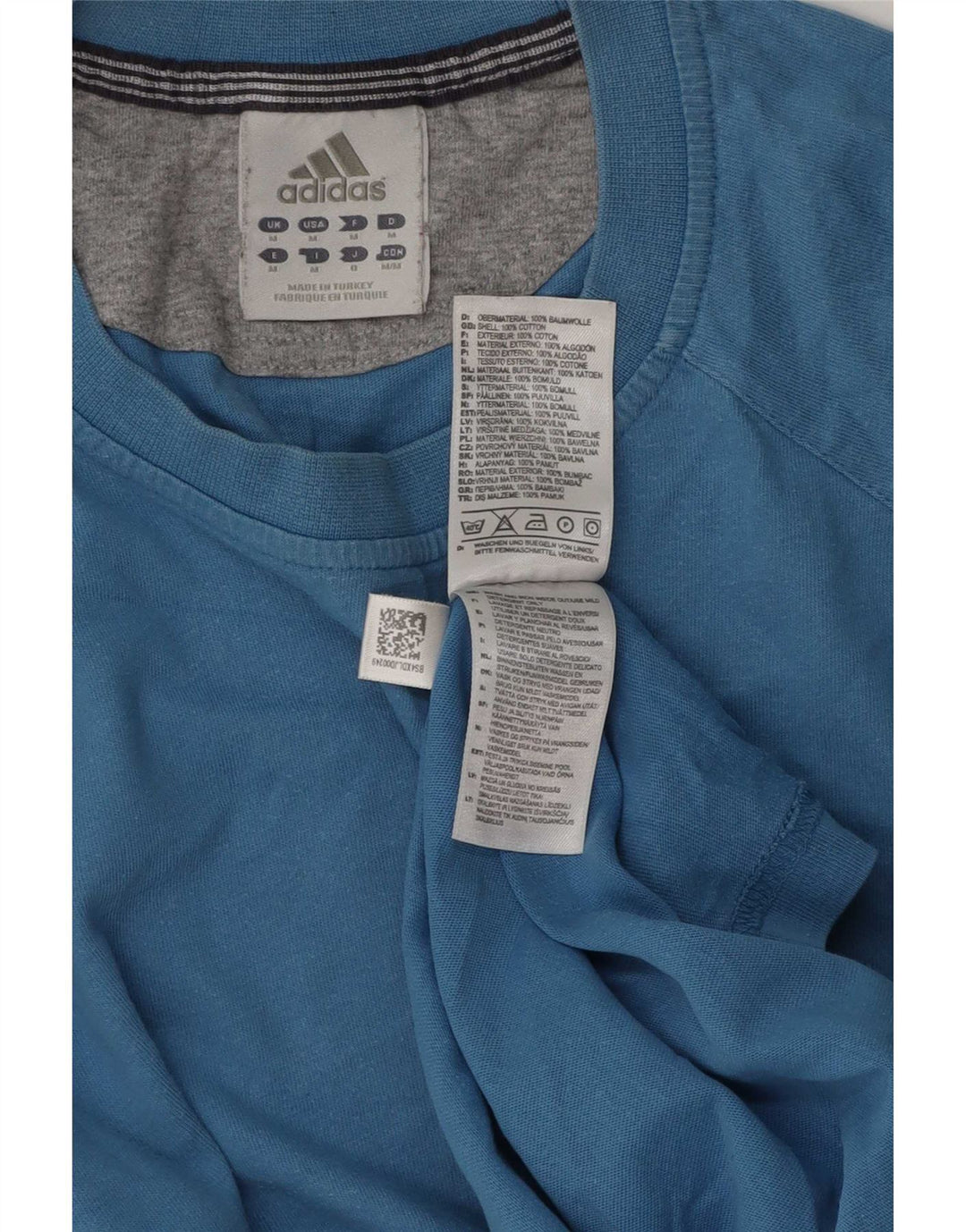 T-shirt da uomo Adidas Top in cotone blu medio