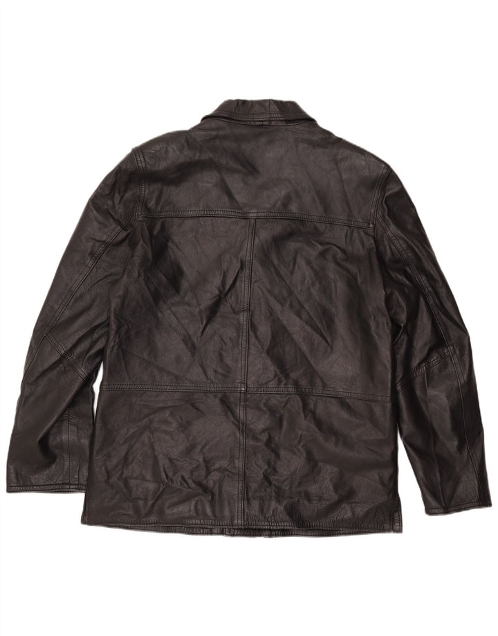 Giacca in pelle da uomo VINTAGE UK 42 XL in pelle nera