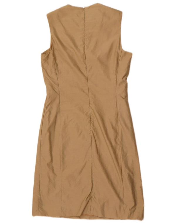 Trussardi Womens Sleeveless Sheath Dress IT 40 Small Beige Polyamide