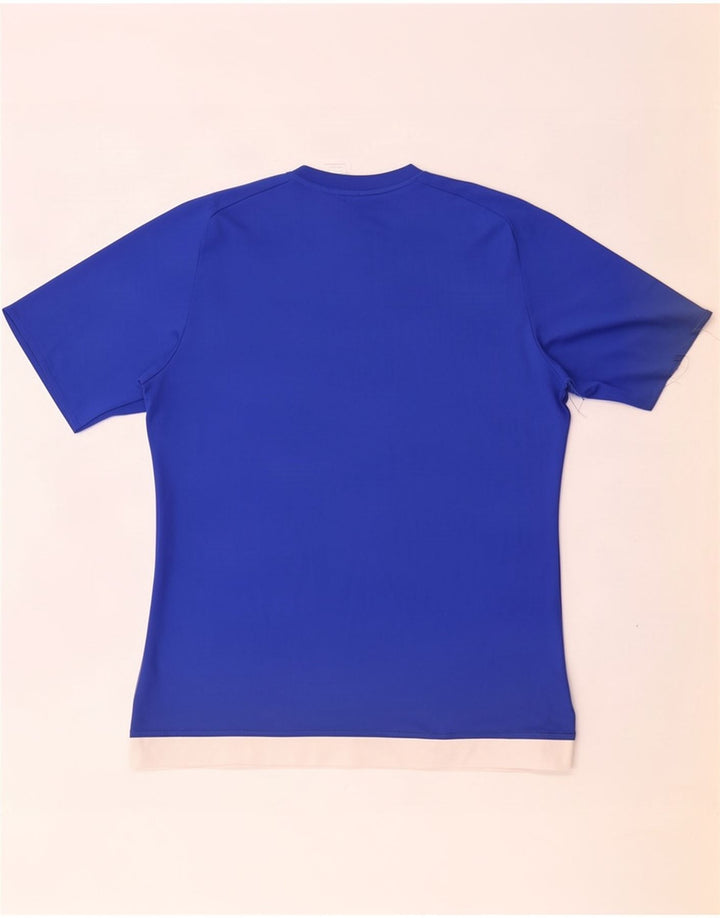 T-shirt Adidas Climalite da uomo, grande, in poliestere color block blu