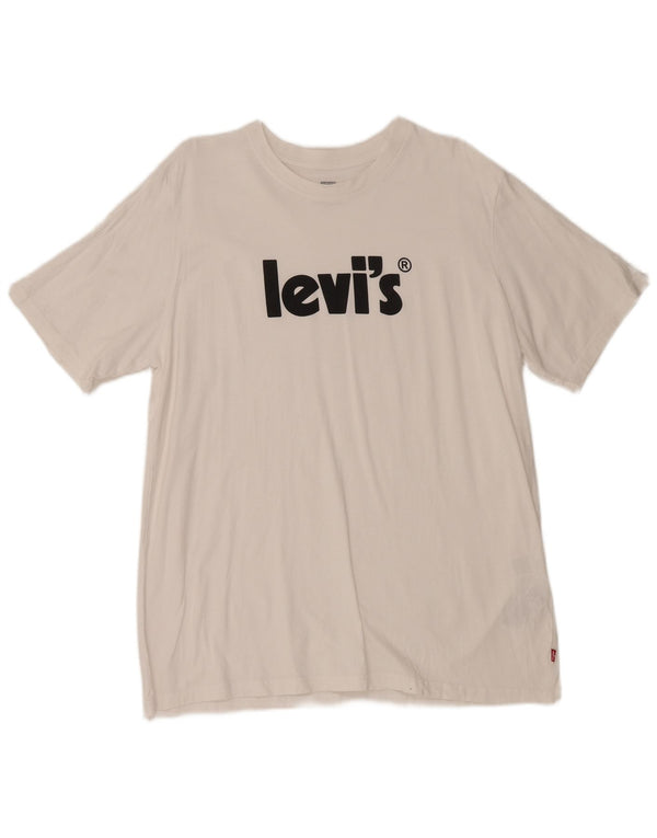 Levi's T-shirt grafica da uomo con vestibilità rilassata, top grande in cotone bianco