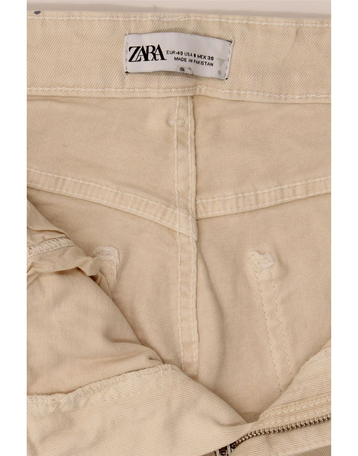 Jeans corti da donna Zara EU 40 medi W30 L25 bianco sporco