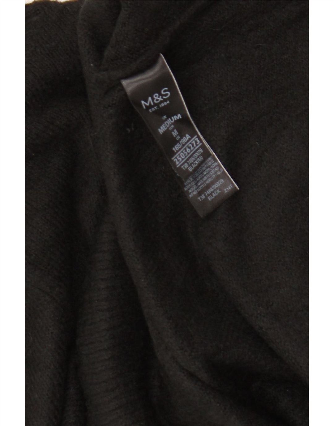 Maglione maglione a collo alto da donna Marks & Spencer UK 14 medio nero