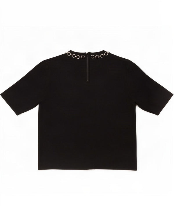 Top corto in camicetta corta da donna Zara UK 10 piccolo in viscosa nera