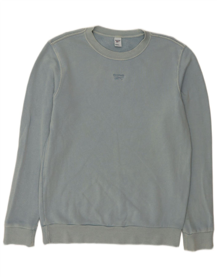 Felpa da donna Reebok Jumper UK 14 cotone blu medio