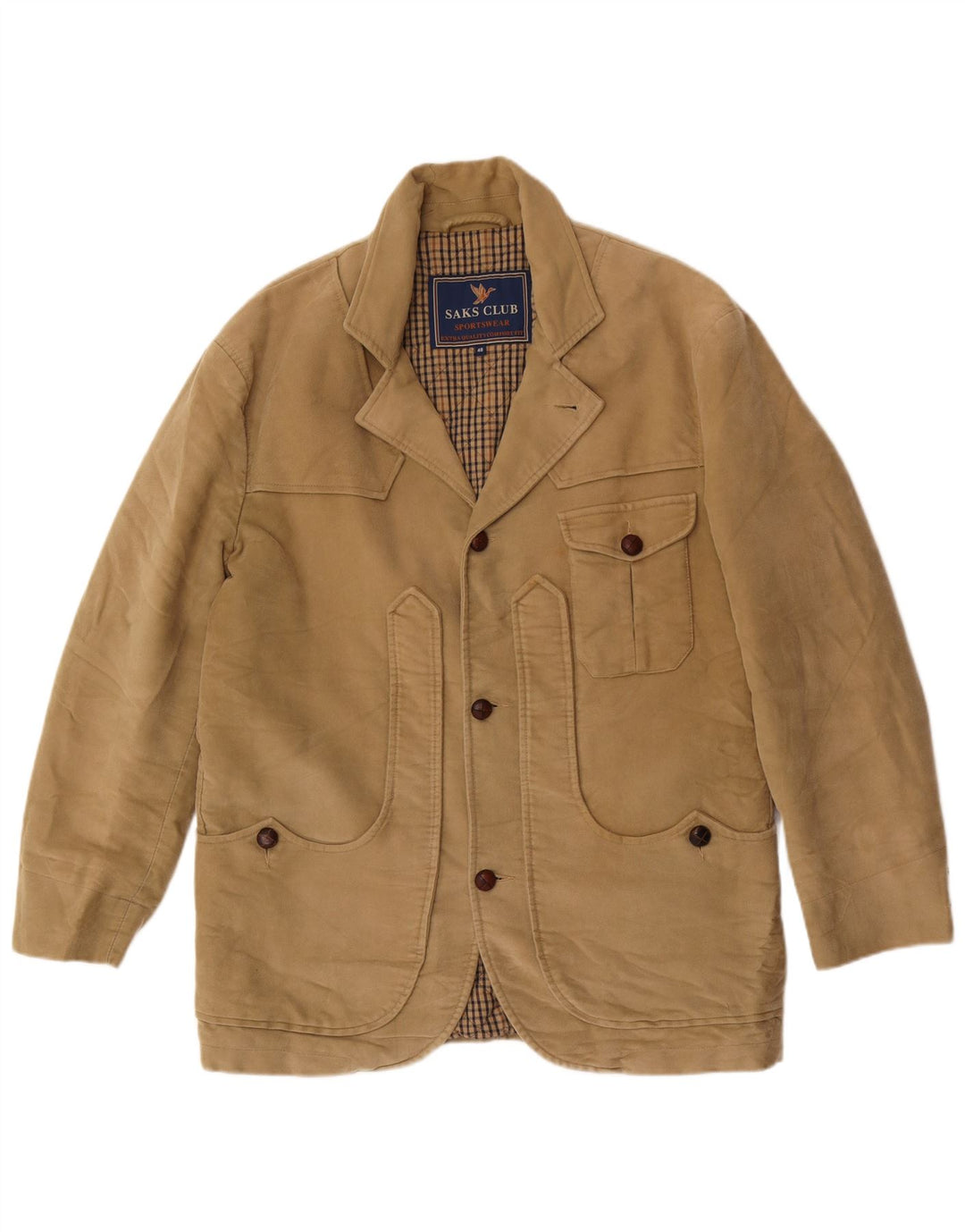 Giacca blazer a 3 bottoni da uomo Saks Club IT 48 Beige medio