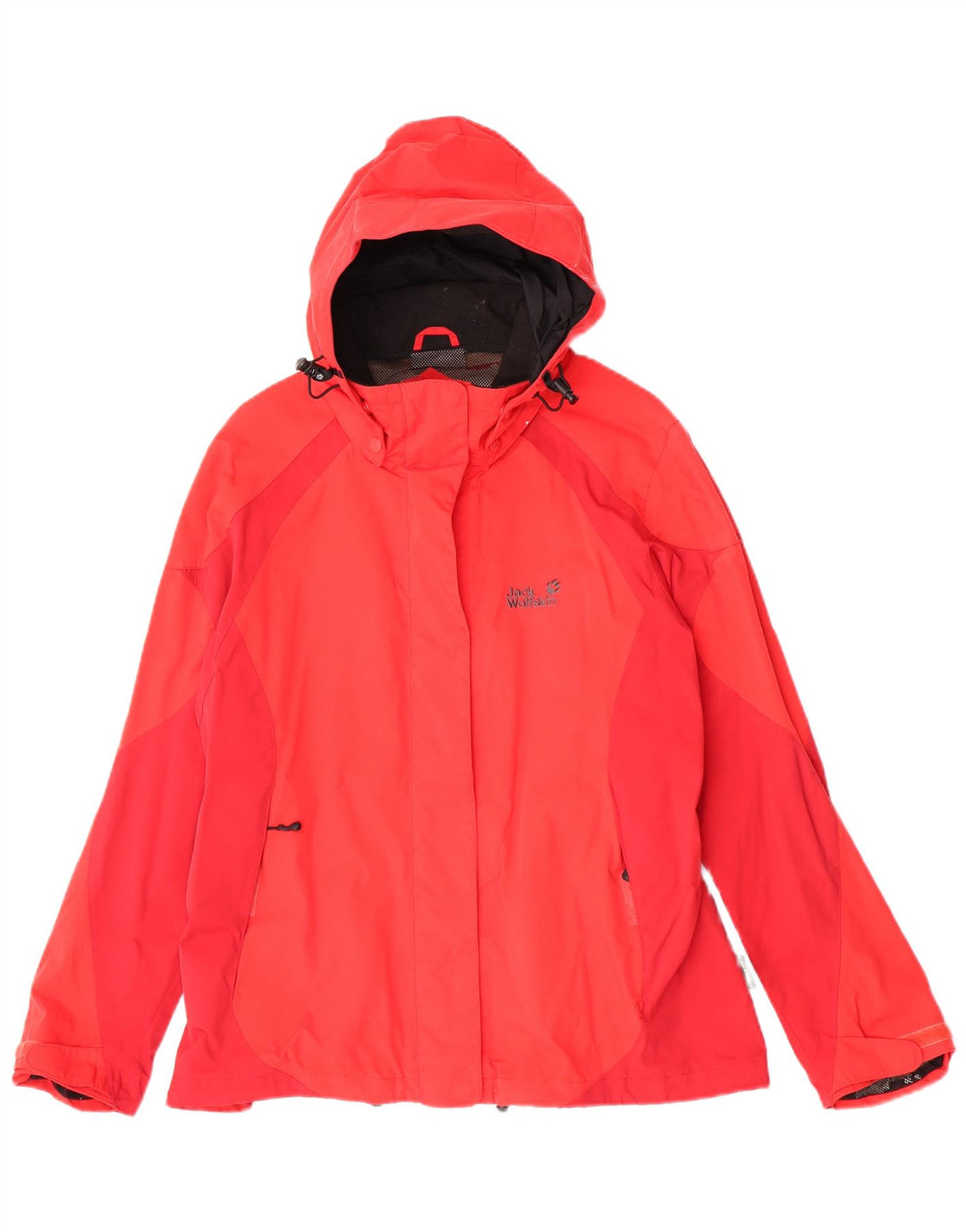 Giacca antipioggia con cappuccio da donna Jack Wolfskin UK 22/24 2XL Rossa