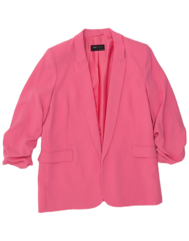 Giacca blazer aperta con maniche a 3/4 Marks & Spencer da donna UK 12 Rosa medio