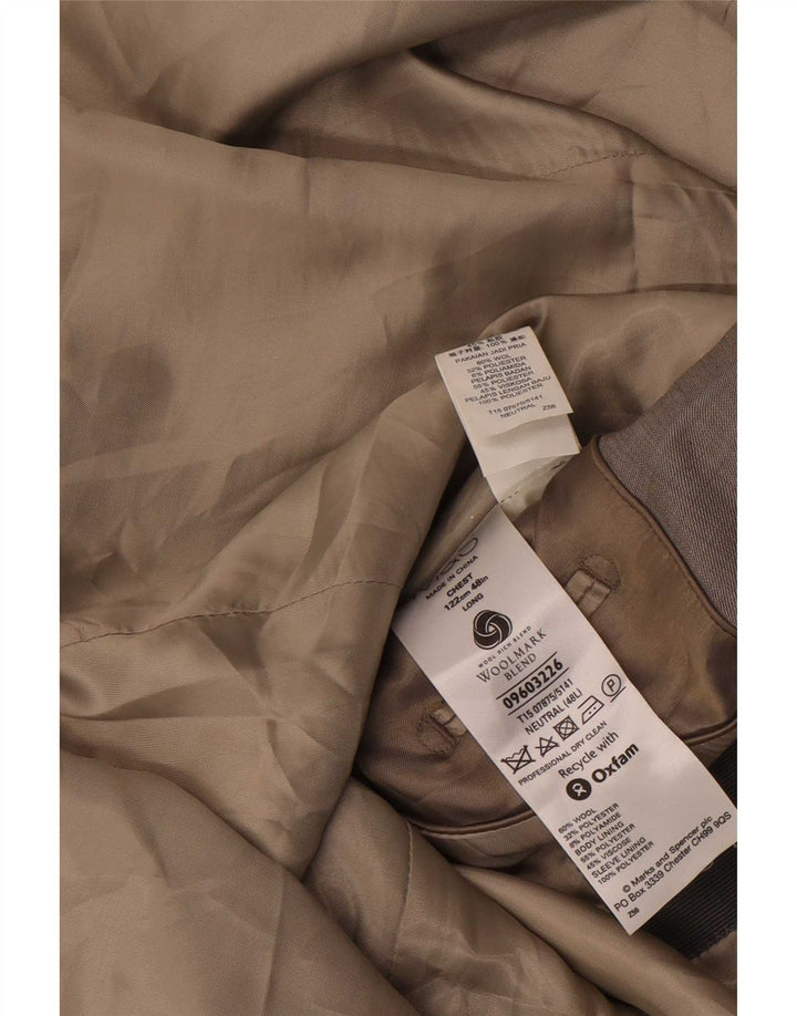 Giacca blazer a 2 bottoni Marks & Spencer da uomo UK 48 2XL lana grigia