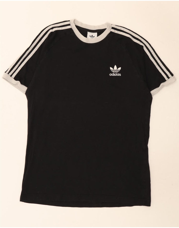 T-shirt Adidas da uomo Top media in cotone nero