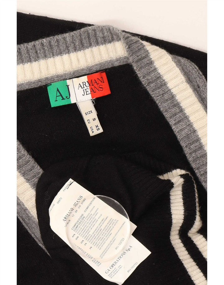 Armani Jeans Maglione Cardigan Uomo Piccolo Nero in Viscosa