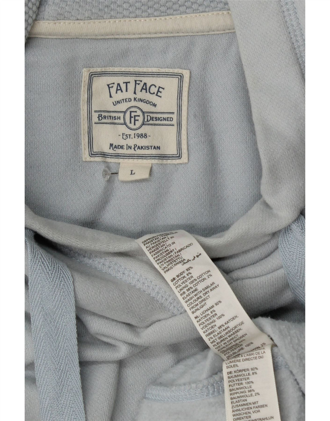 Felpa con cappuccio da uomo Fat Face, grande, in cotone blu