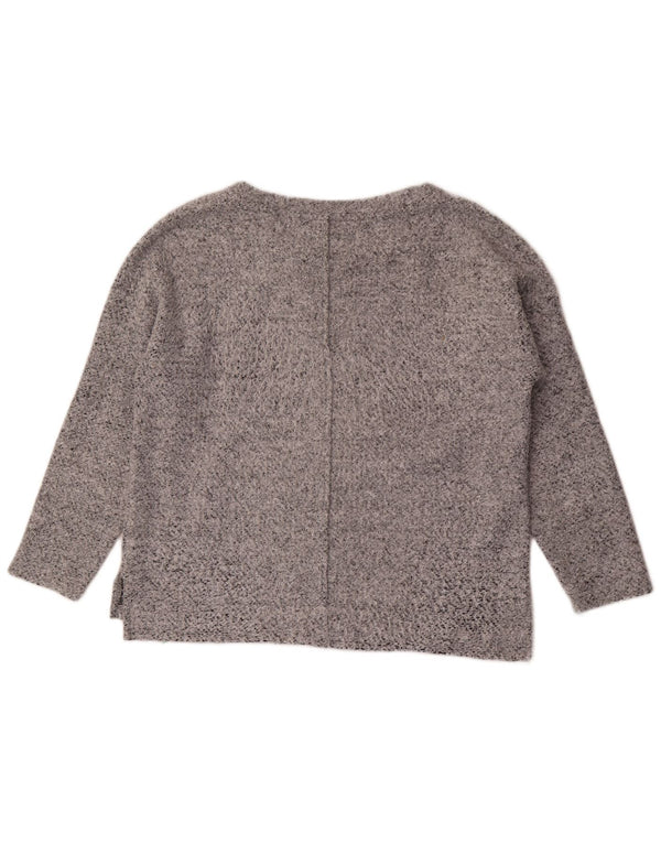 Maglione maglione con scollo a barca da donna Marks & Spencer UK 16 grande grigio screziato