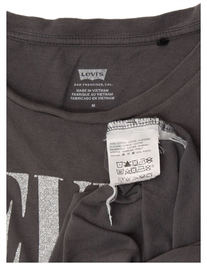 T-shirt grafica da donna Levi's Top UK 12 Cotone grigio medio