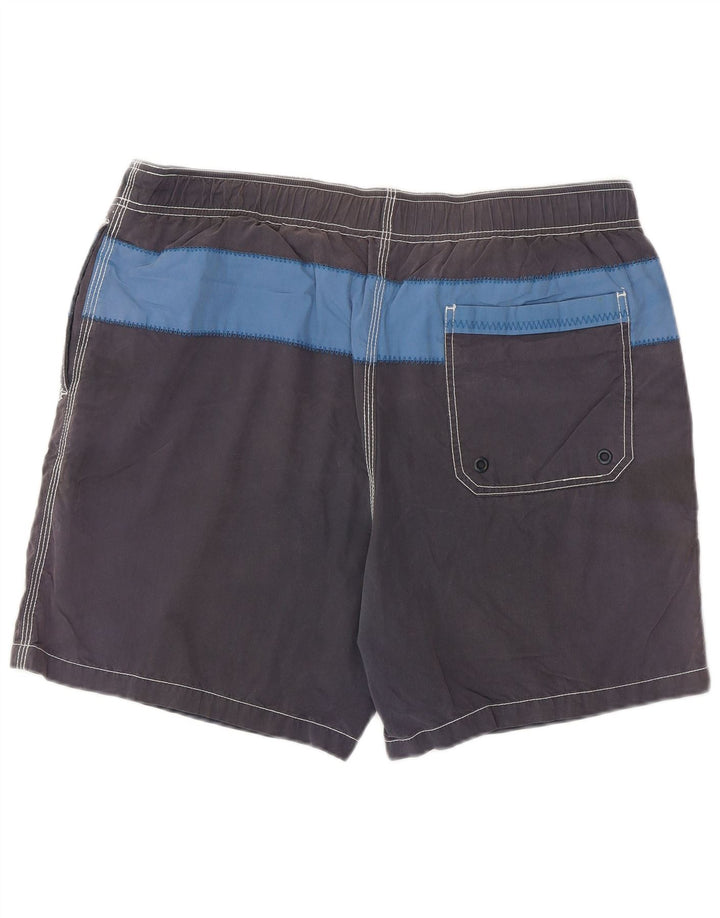 FAT FACE Pantaloncini da bagno da uomo Grandi in cotone color block grigio