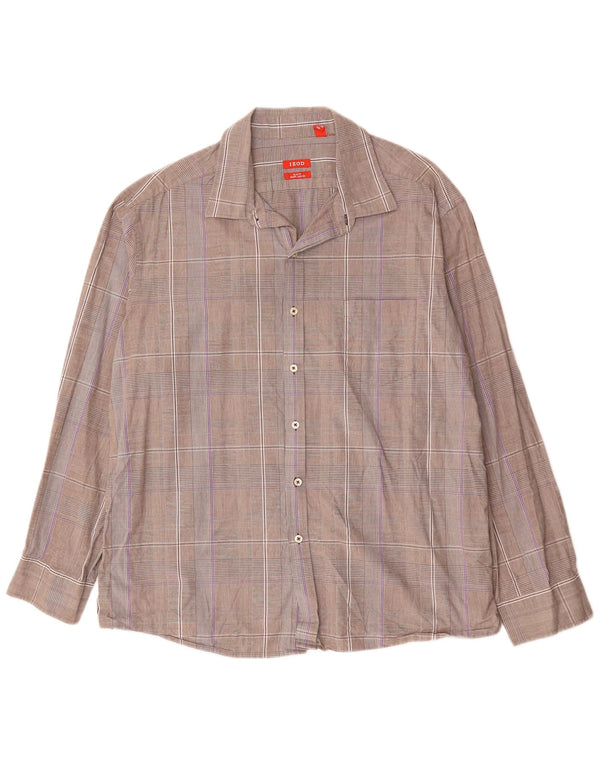 Camicia slim fit da uomo IZOD 2XL cotone scozzese grigio