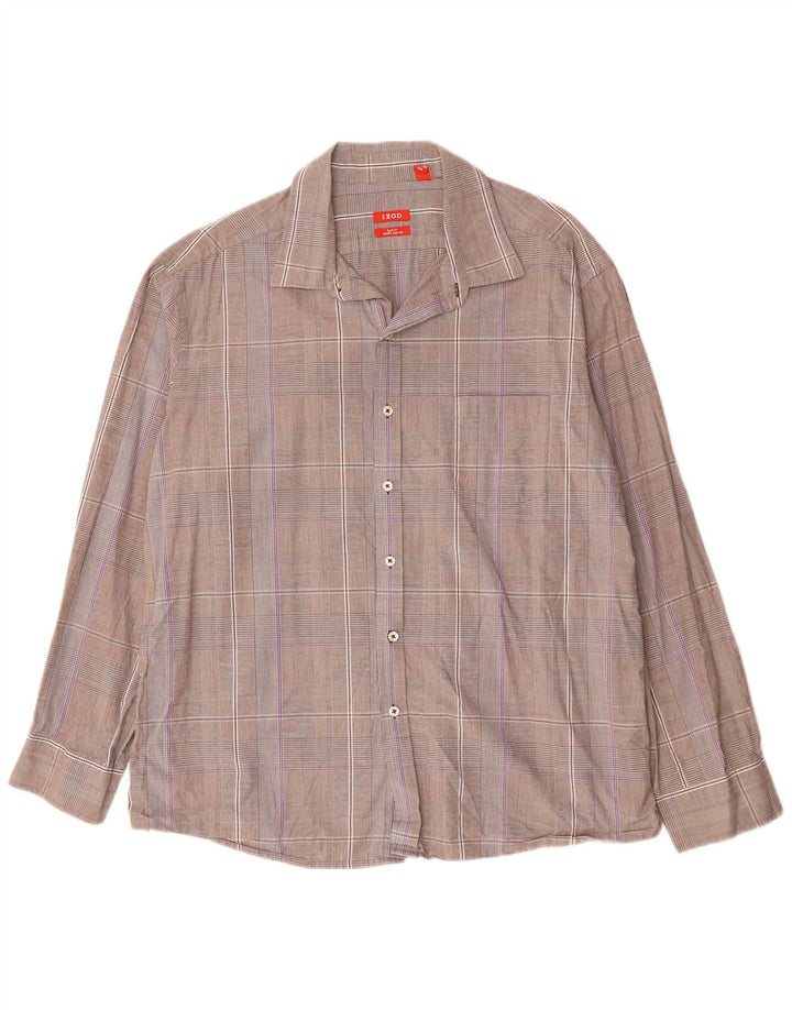 Camicia slim fit da uomo IZOD 2XL cotone scozzese grigio