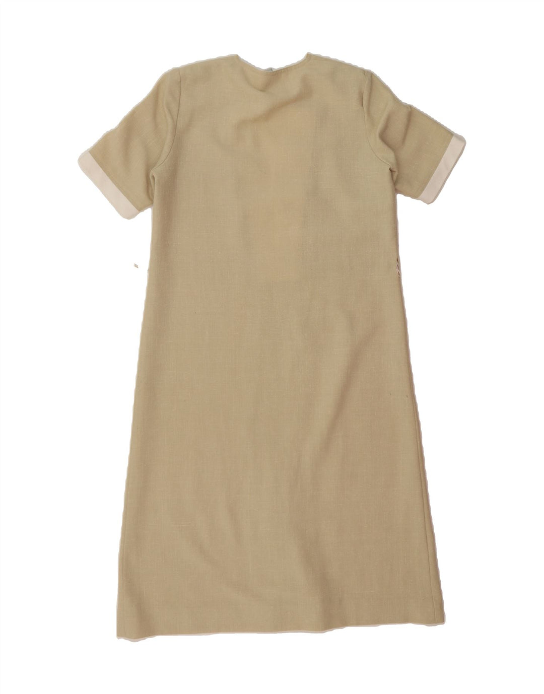 VINTAGE Womens Shift Dress UK 14 Medium Beige Colourblock Vintage Vintage and Second-Hand Vintage from Messina Hembry 