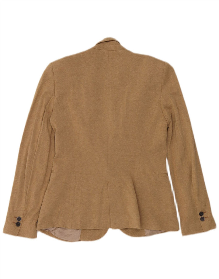 Giacca blazer a 1 bottone da donna Zara UK 10 piccola viscosa beige