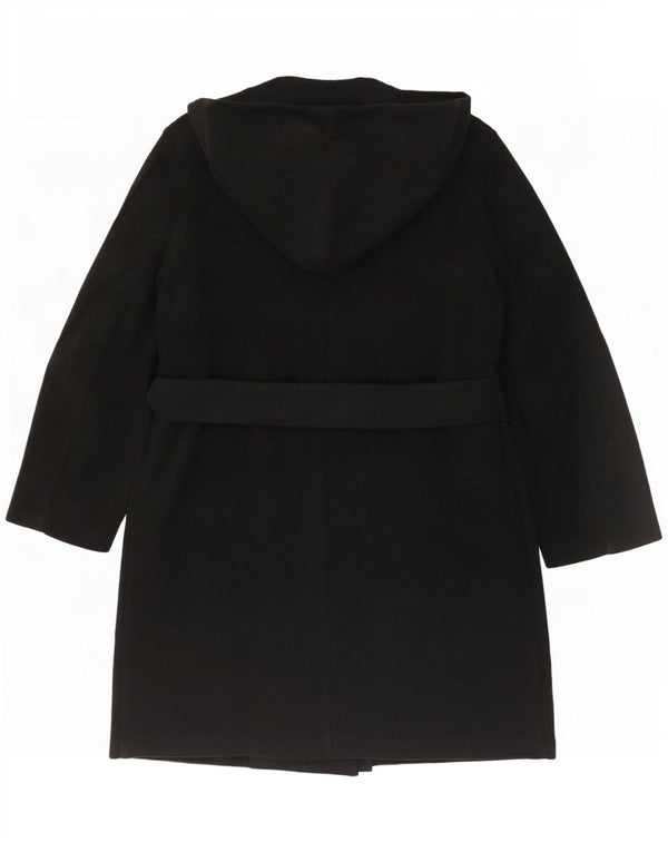 Cappotto doppio petto con cappuccio da donna Zara UK 18 XL poliestere nero