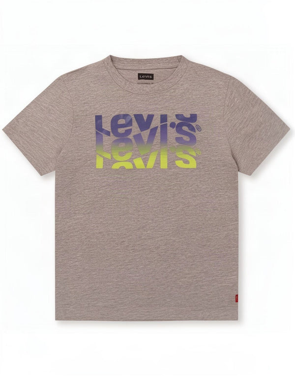 T-shirt grafica per ragazzi Levi's Top 9-10 anni in cotone grigio screziato