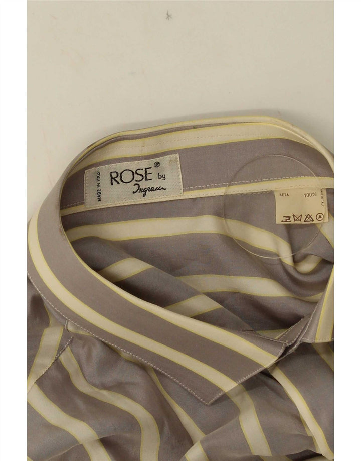 Camicia da uomo Ingram in seta a righe grigio medio