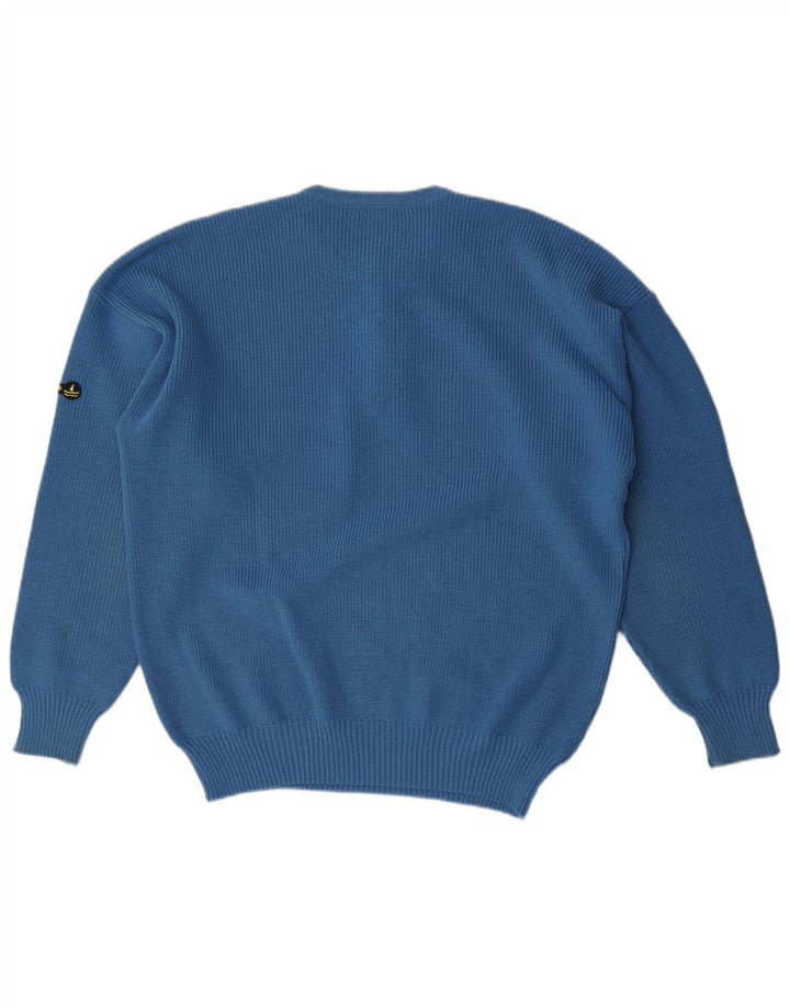 Maglione da uomo Navigare con zip e collo grande blu