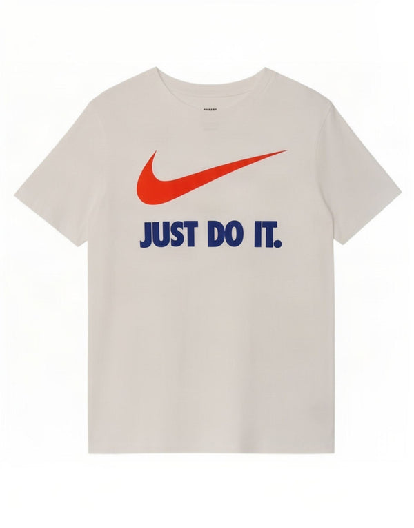 Nike Mens Graphic T-Shirt Top Medium White Cotton