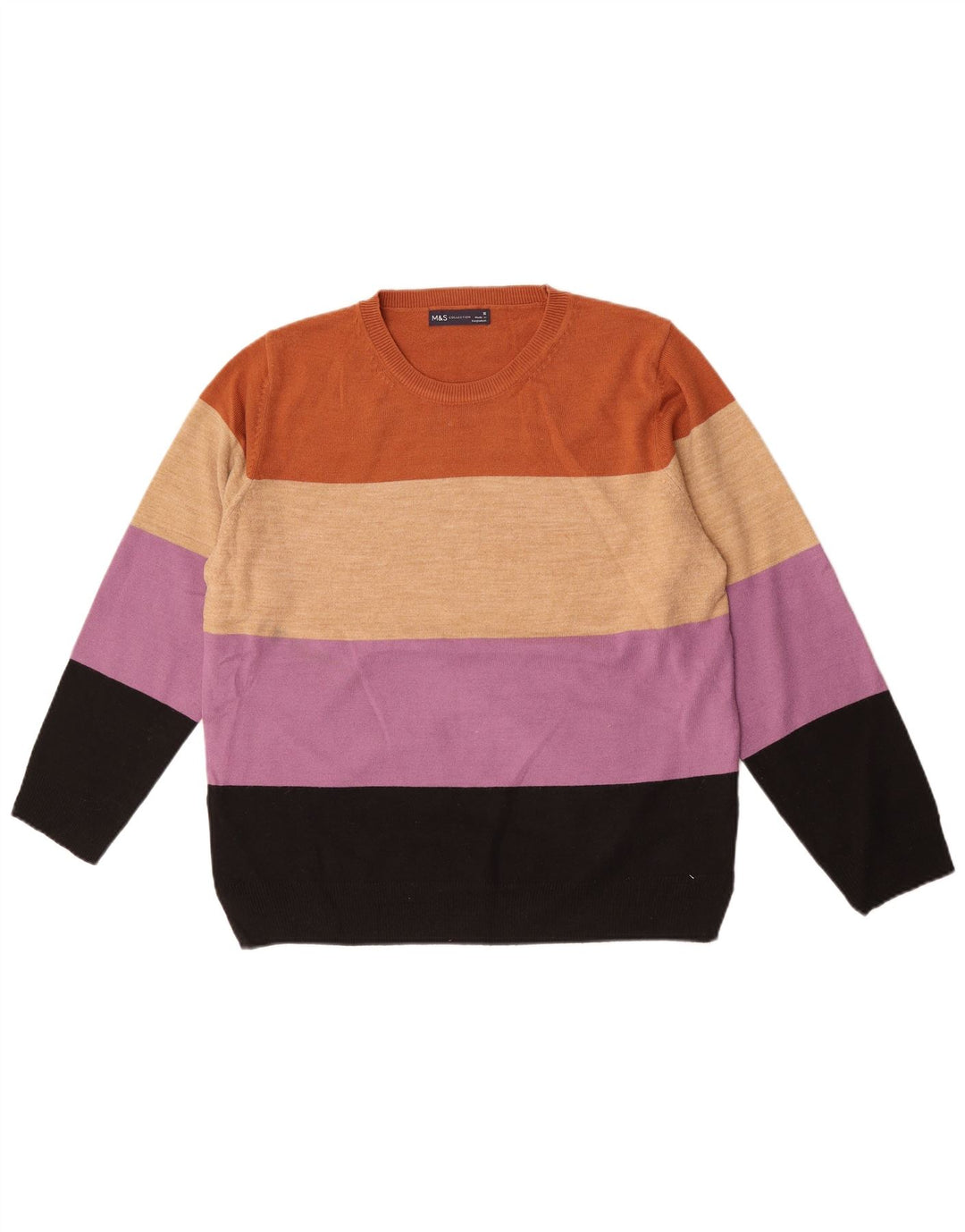 Maglione maglione girocollo da donna Marks & Spencer UK 16 grande multicolore