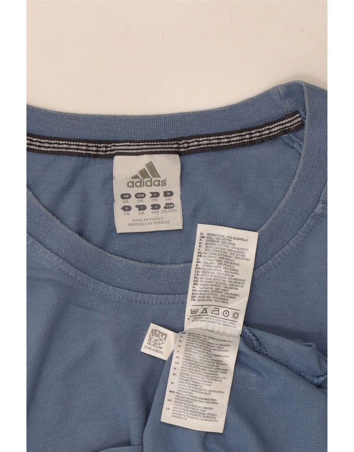 T-shirt da uomo Adidas Top 2XL in cotone blu