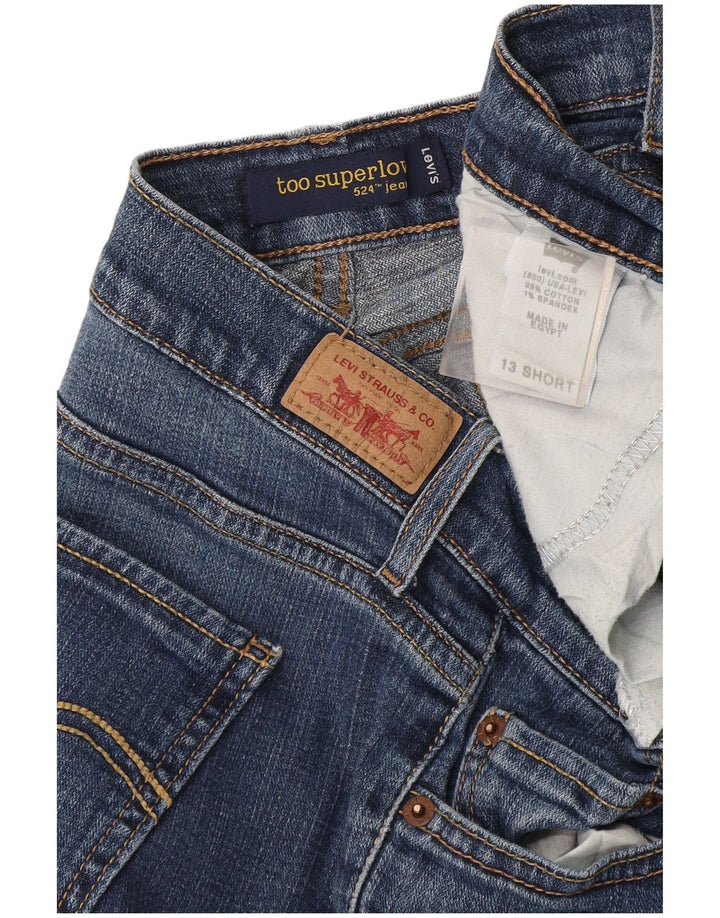 Levi's Donna 524 Too Superlow Bootcut Jeans Taglia 13 Large W34 L28 Blu