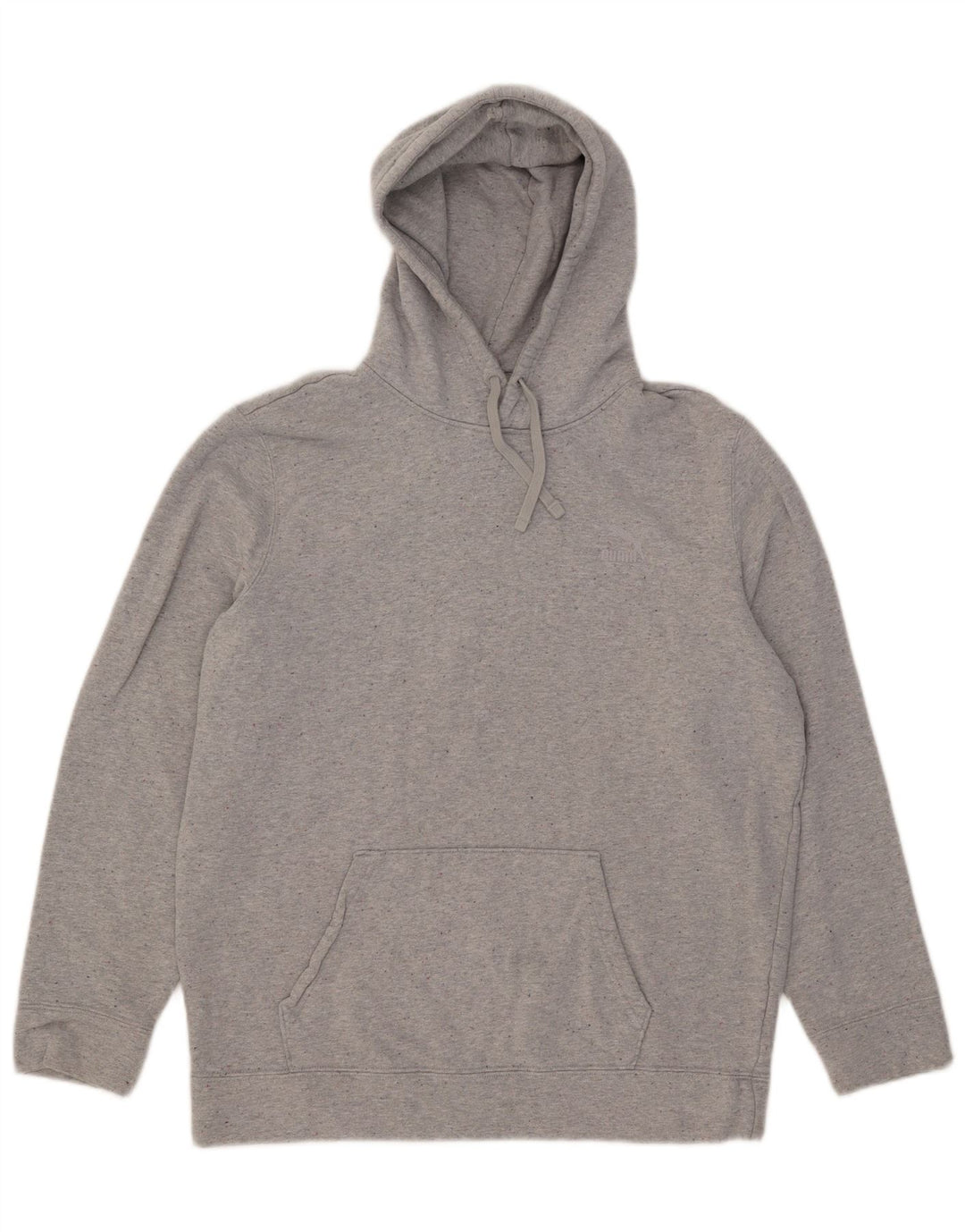 Felpa con cappuccio da uomo Puma Large in cotone chiazzato grigio