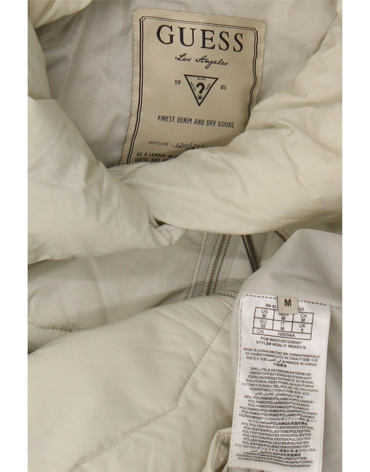 Giacca imbottita da donna Guess UK 12 medio bianco sporco in poliammide