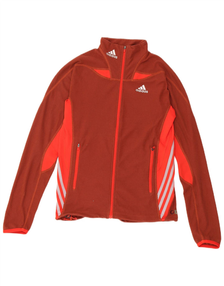 Giacca da tuta da donna Adidas UK 12 Poliestere color block marrone medio