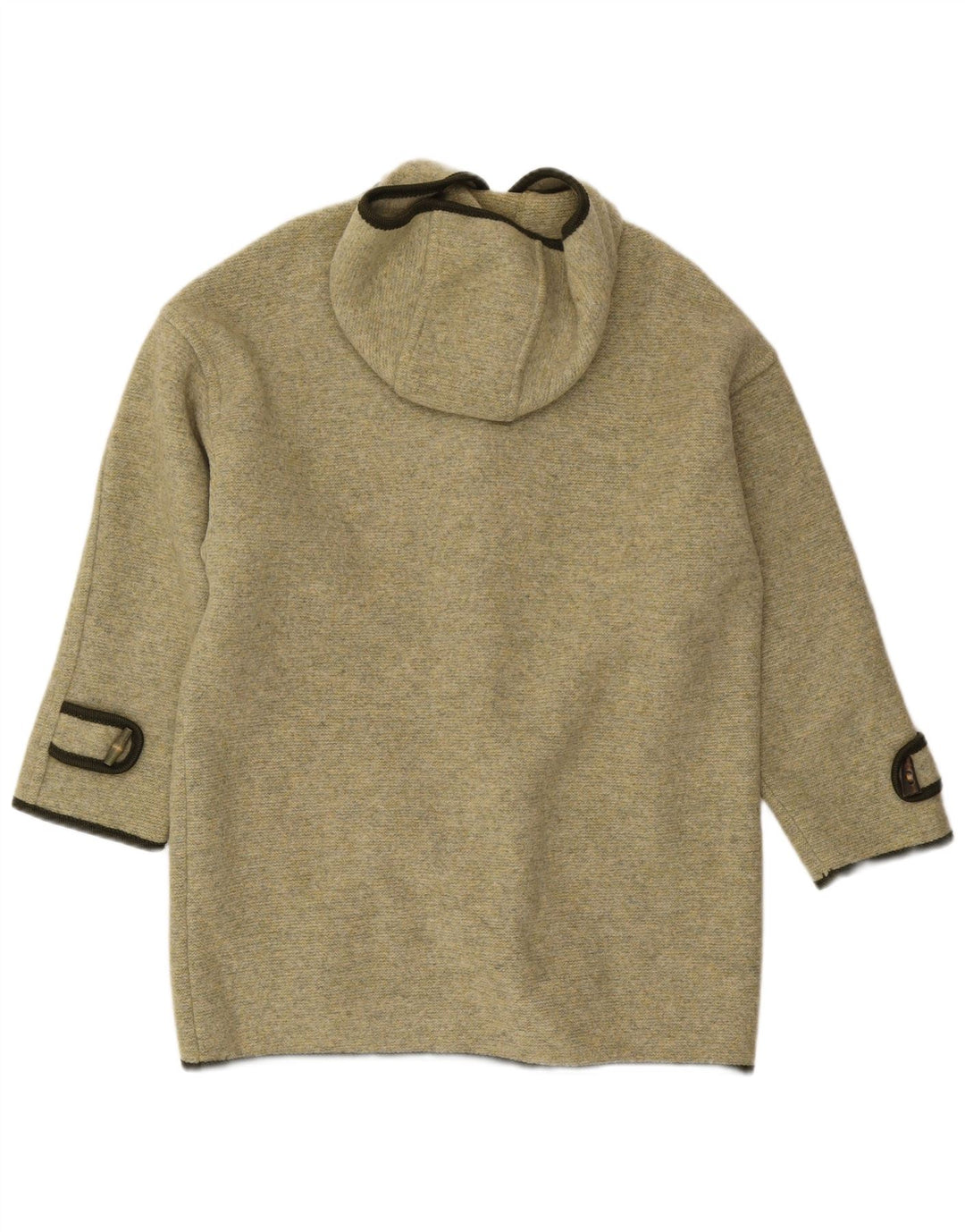 GIESSWEIN Maglione cardigan con cappuccio da donna UK 14 Large Green Fair Isle