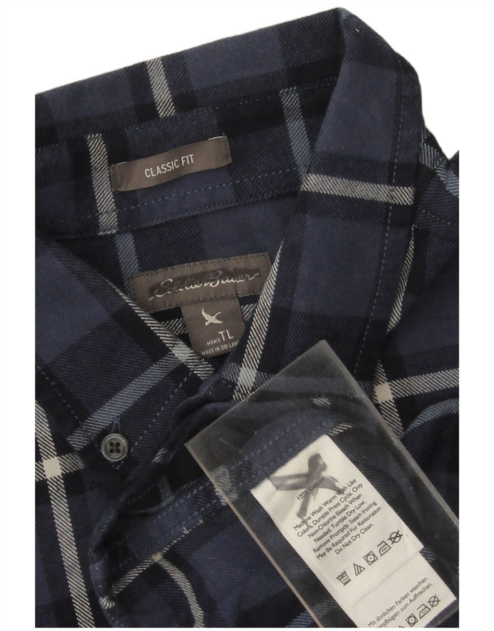 EDDIE BAUER Camicia da uomo in flanella dalla vestibilità classica, grande in cotone a quadri blu navy
