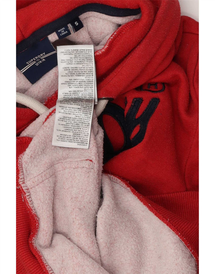 Maglione con cappuccio grafico da uomo Superdry piccolo in cotone rosso