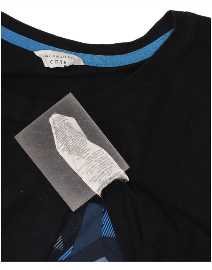 Jack & Jones T-shirt grafica da uomo grande in cotone nero
