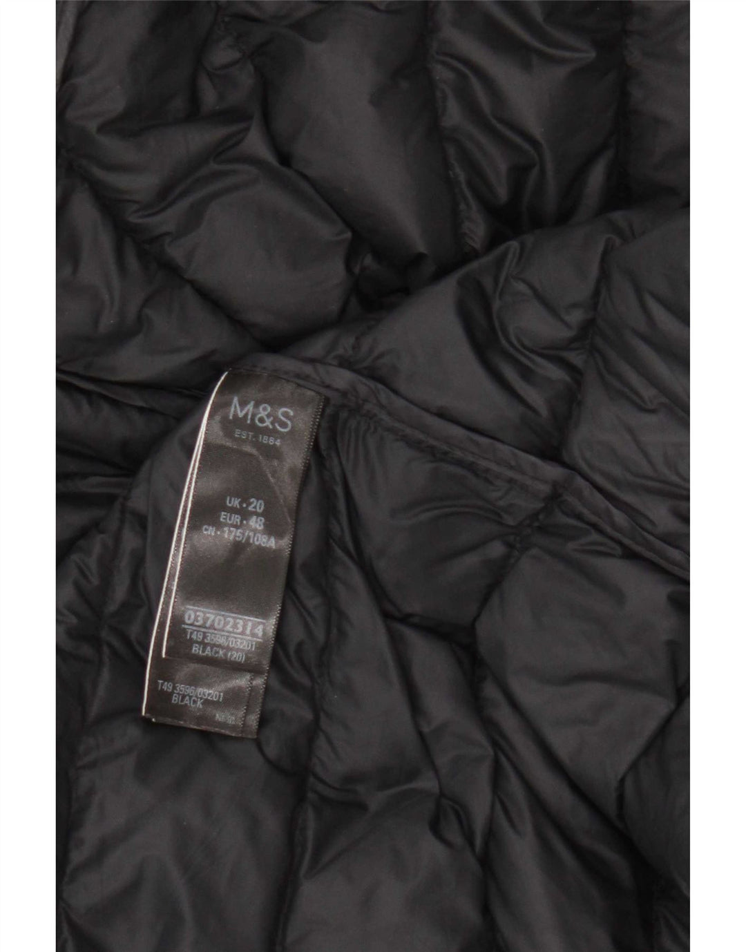 Gilet imbottito da donna Marks & Spencer UK 20 2XL Poliammide nero