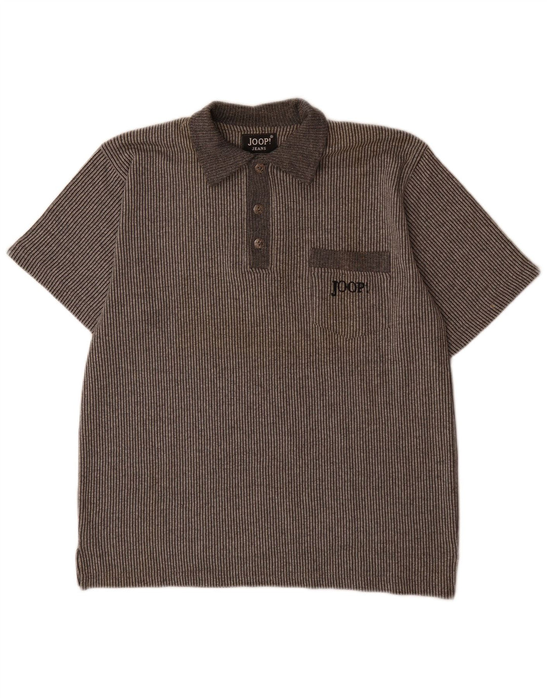 Polo da uomo Joop in cotone gessato grigio medio