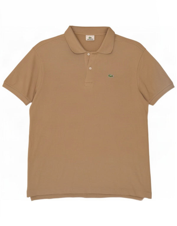 Polo Lacoste da uomo vestibilità regolare taglia 7 2XL cotone beige